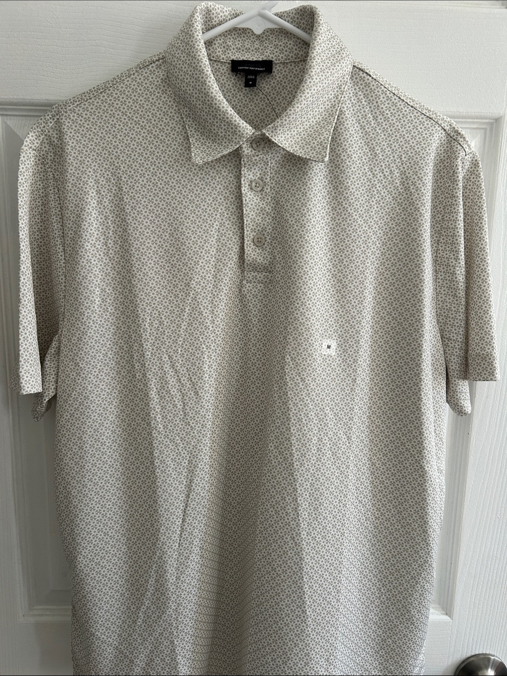 Express Men's Light Beige Micro-Print Polo